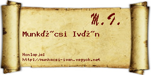 Munkácsi Iván névjegykártya